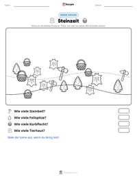 Steinzeit druckbare Arbeitsblatt Vorschau