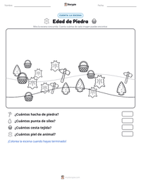 Vista previa de la hoja de trabajo imprimible de Edad de Piedra