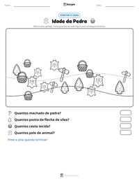 Prévia da folha de atividades imprimível Idade da Pedra