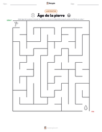 Aperçu de la feuille de travail imprimable Âge de la pierre