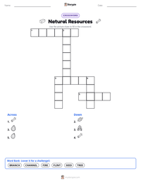 Natural Resources printable worksheet preview