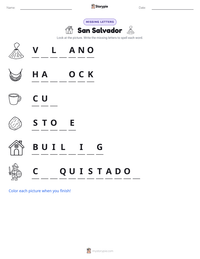San Salvador printable worksheet preview