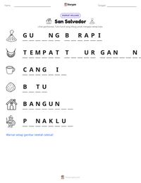 Prabaca lembar kerja cetak San Salvador