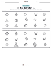 San Salvador printable worksheet preview
