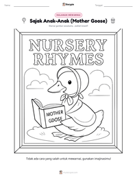 Prabaca lembar kerja cetak Sajak Anak-Anak (Mother Goose)