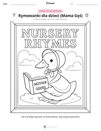 Podgląd drukowalnego arkusza ćwiczeń Rymowanki dla dzieci (Mama Gęś)