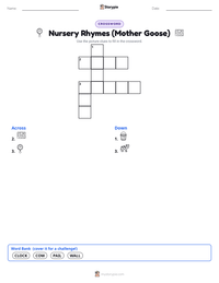 Nursery Rhymes (Mother Goose) printable worksheet preview