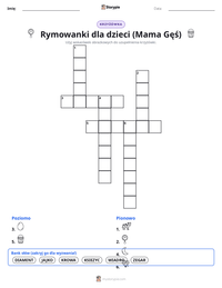 Podgląd drukowalnego arkusza ćwiczeń Rymowanki dla dzieci (Mama Gęś)