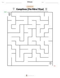 Aperçu de la feuille de travail imprimable Comptines (Ma Mère l'Oye)