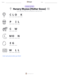 Nursery Rhymes (Mother Goose) printable worksheet preview