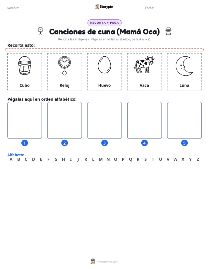 Cortar y Pegar el Alfabeto