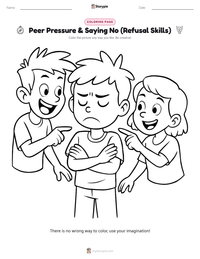 Peer Pressure & Saying No (Refusal Skills) printable worksheet preview