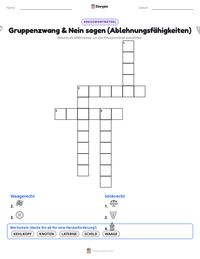 Gruppenzwang & Nein sagen (Ablehnungsfähigkeiten) druckbare Arbeitsblatt Vorschau