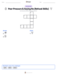 Peer Pressure & Saying No (Refusal Skills) printable worksheet preview