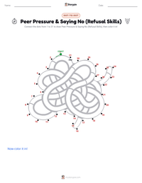 Peer Pressure & Saying No (Refusal Skills) printable worksheet preview