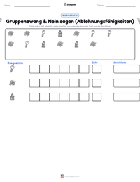 Gruppenzwang & Nein sagen (Ablehnungsfähigkeiten) druckbare Arbeitsblatt Vorschau