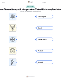 Prabaca lembar kerja cetak Tekanan Teman Sebaya & Mengatakan Tidak (Keterampilan Menolak)