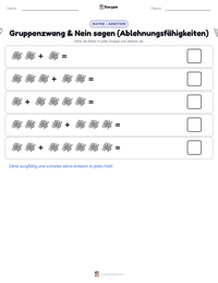 Gruppenzwang & Nein sagen (Ablehnungsfähigkeiten) druckbare Arbeitsblatt Vorschau