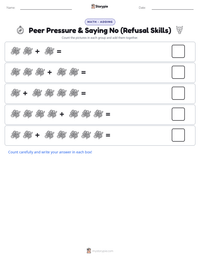 Peer Pressure & Saying No (Refusal Skills) printable worksheet preview