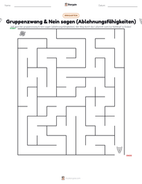 Gruppenzwang & Nein sagen (Ablehnungsfähigkeiten) druckbare Arbeitsblatt Vorschau