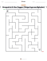 Groepsdruk & Nee Zeggen (Weigeringsvaardigheden) afdrukbare werkblad voorbeeld