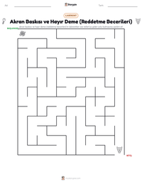 Akran Baskısı ve Hayır Deme (Reddetme Becerileri) yazdırılabilir çalışma sayfası önizlemesi