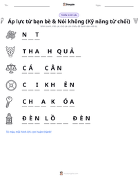 Xem trước tài liệu in sẵn Áp lực từ bạn bè & Nói không (Kỹ năng từ chối)