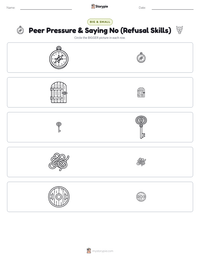 Peer Pressure & Saying No (Refusal Skills) printable worksheet preview