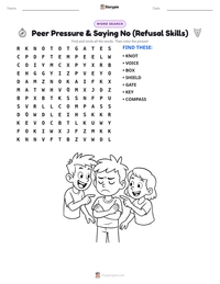 Peer Pressure & Saying No (Refusal Skills) printable worksheet preview