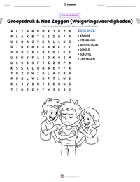 Groepsdruk & Nee Zeggen (Weigeringsvaardigheden) afdrukbare werkblad voorbeeld