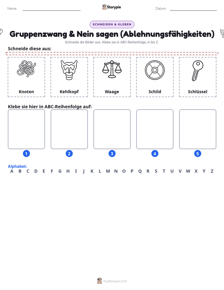 Schneiden & Einfügen Alphabet
