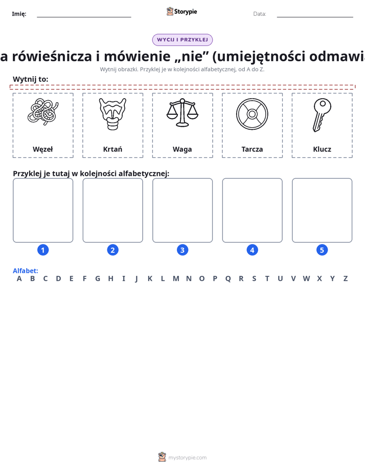 Wytnij i Wklej Alfabet