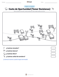 Vista previa de la hoja de trabajo imprimible de Costo de Oportunidad (Tomar Decisiones)