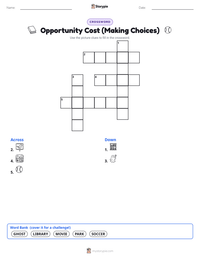 Opportunity Cost (Making Choices) printable worksheet preview