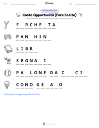 Anteprima della scheda stampabile di Costo Opportunità (Fare Scelte)