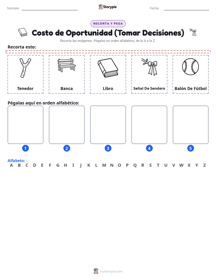 Cortar y Pegar el Alfabeto