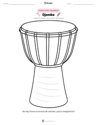 Vista previa de la hoja de trabajo imprimible de Djembe