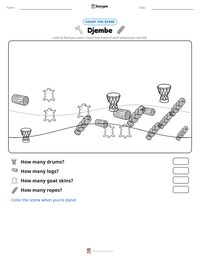 Djembe printable worksheet preview