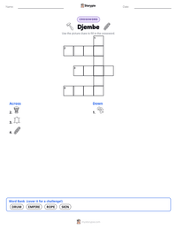 Djembe printable worksheet preview