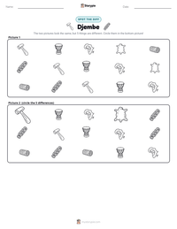 Djembe printable worksheet preview