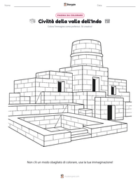 Pagina da colorare di Civiltà della valle dell'Indo per bambini