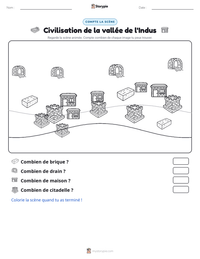 Aperçu de la feuille de travail imprimable Civilisation de la vallée de l'Indus