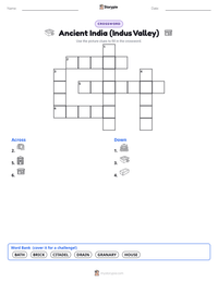 Ancient India (Indus Valley) printable worksheet preview