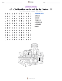Aperçu de la feuille de travail imprimable Civilisation de la vallée de l'Indus