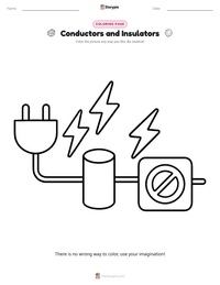 Conductors and Insulators coloring page for kids