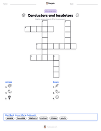 Conductors and Insulators printable worksheet preview