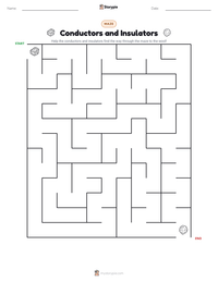 Conductors and Insulators printable worksheet preview