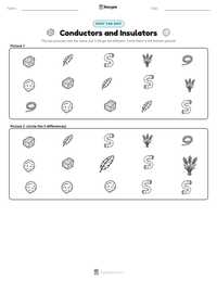 Conductors and Insulators printable worksheet preview