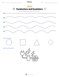 Conductors and Insulators printable worksheet preview