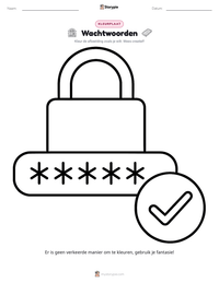 Wachtwoorden afdrukbare werkblad voorbeeld